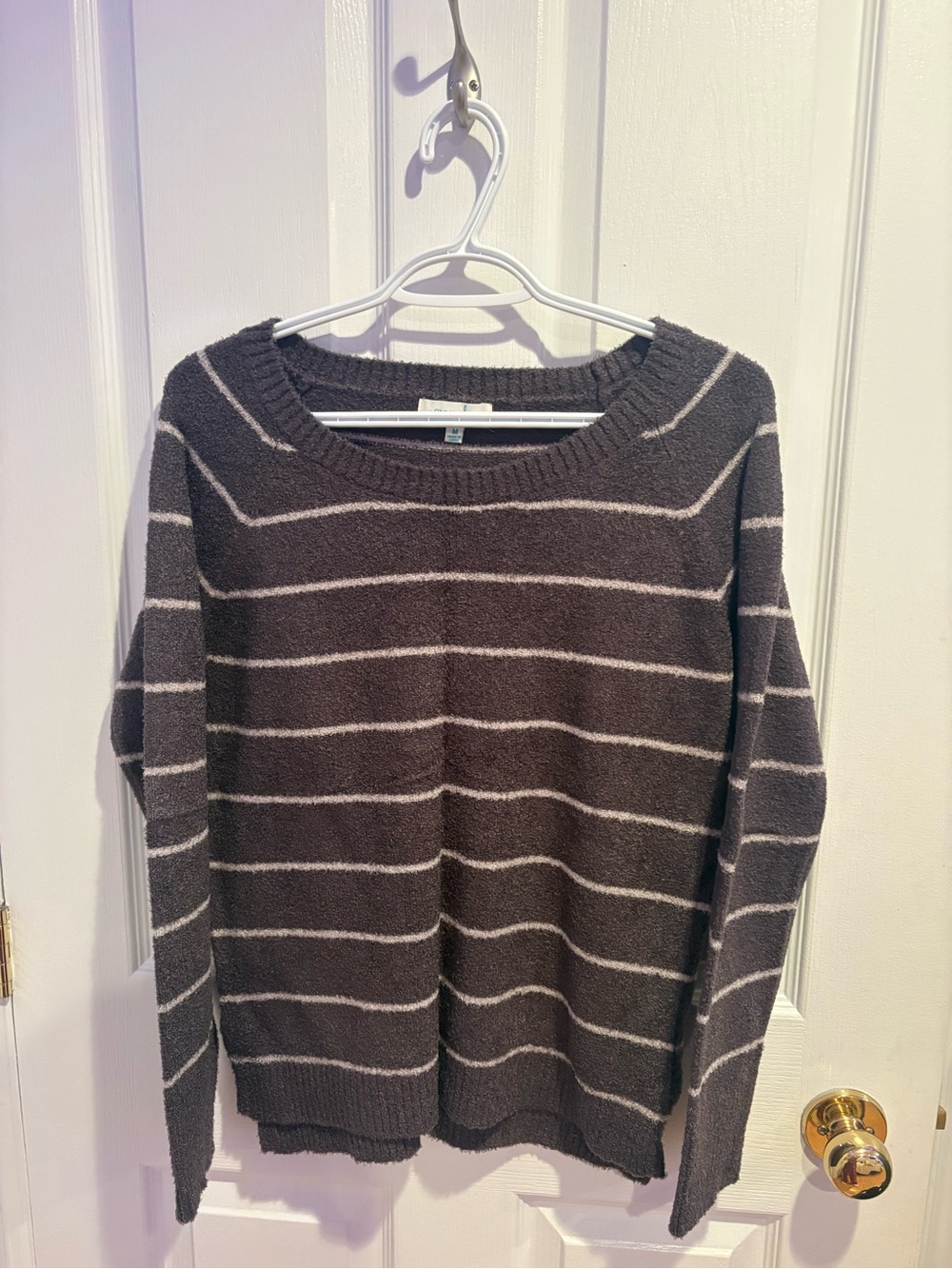 Grace & Lace Charcoal and Light Gray Knit Top
